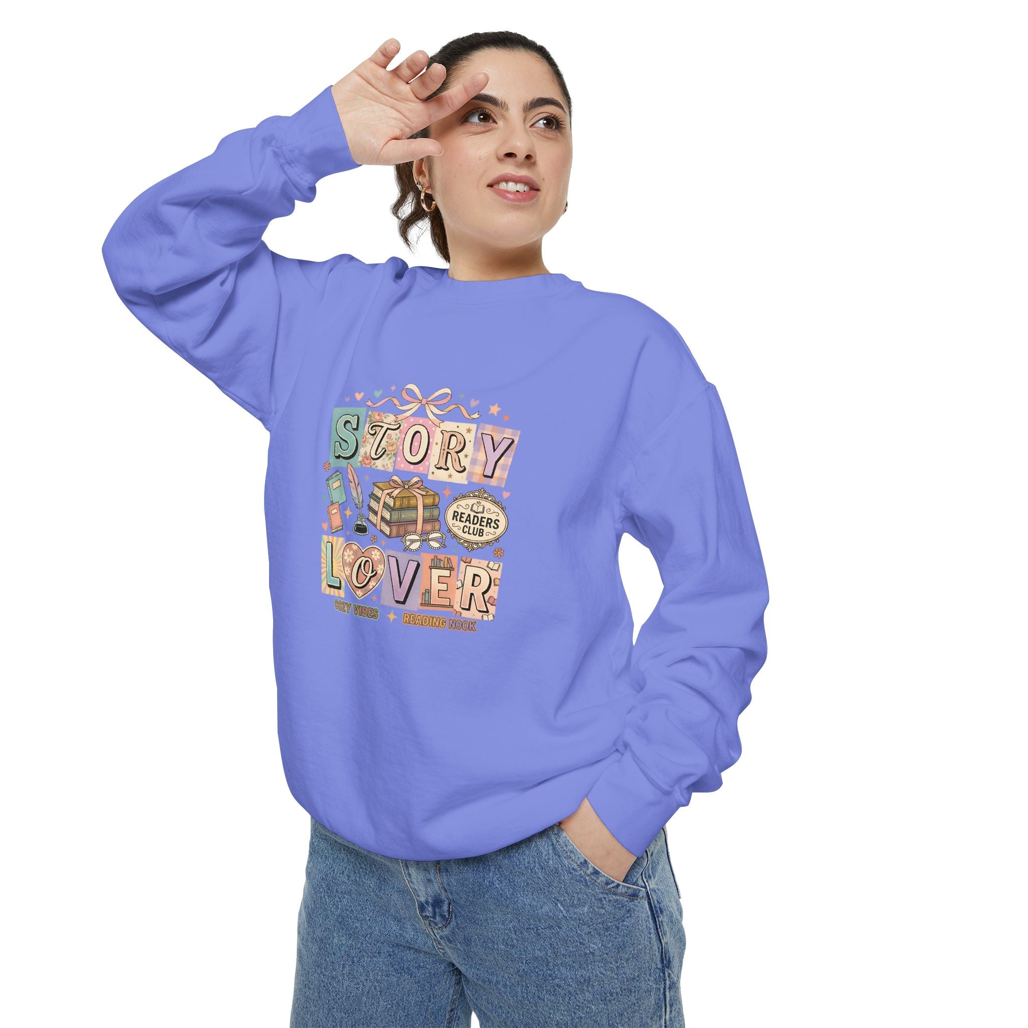 Story Lover Sweatshirt — Vintage Bookish Graphic Pullover for Readers