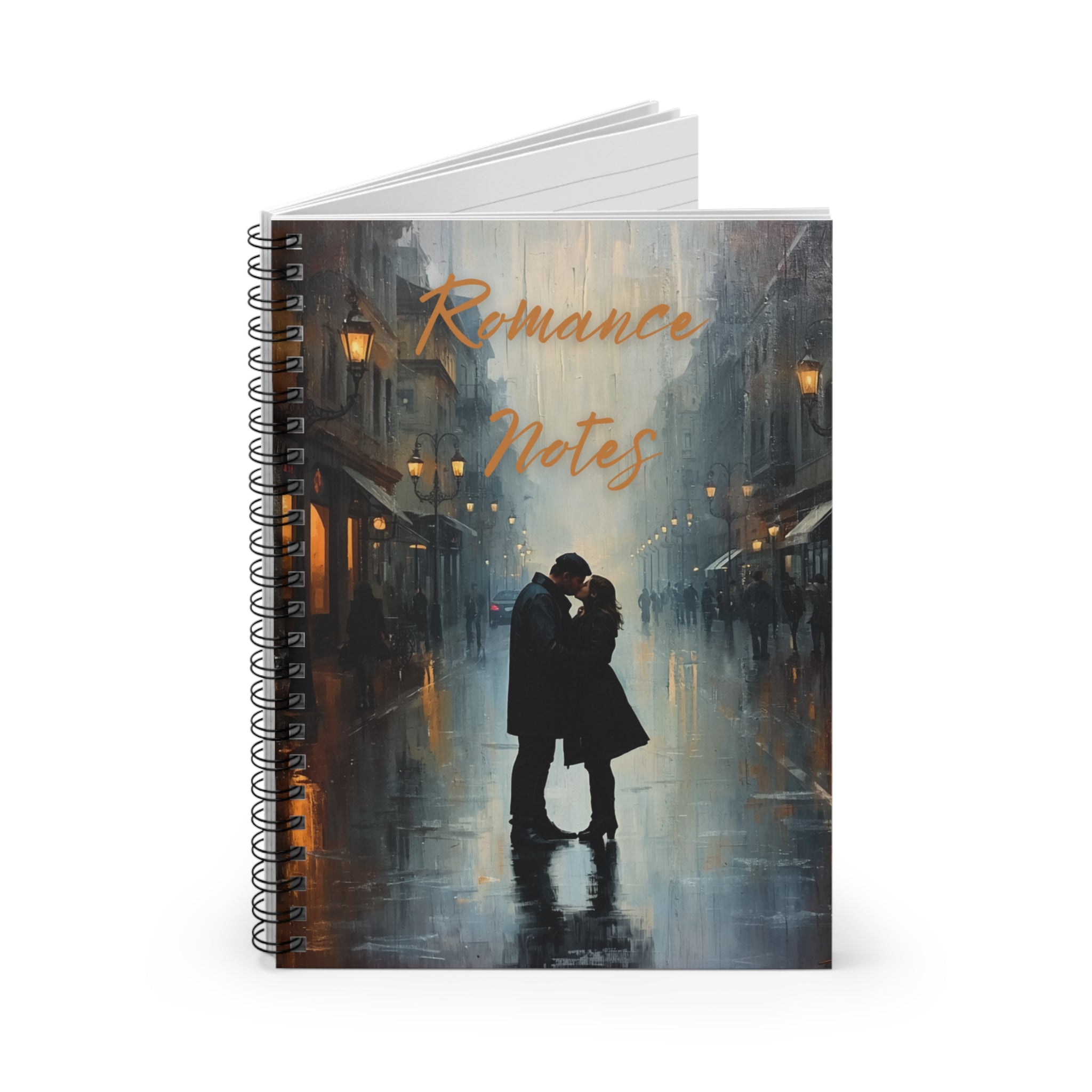 Romance Notes Spiral Notebook — Rainy City Couples Journal