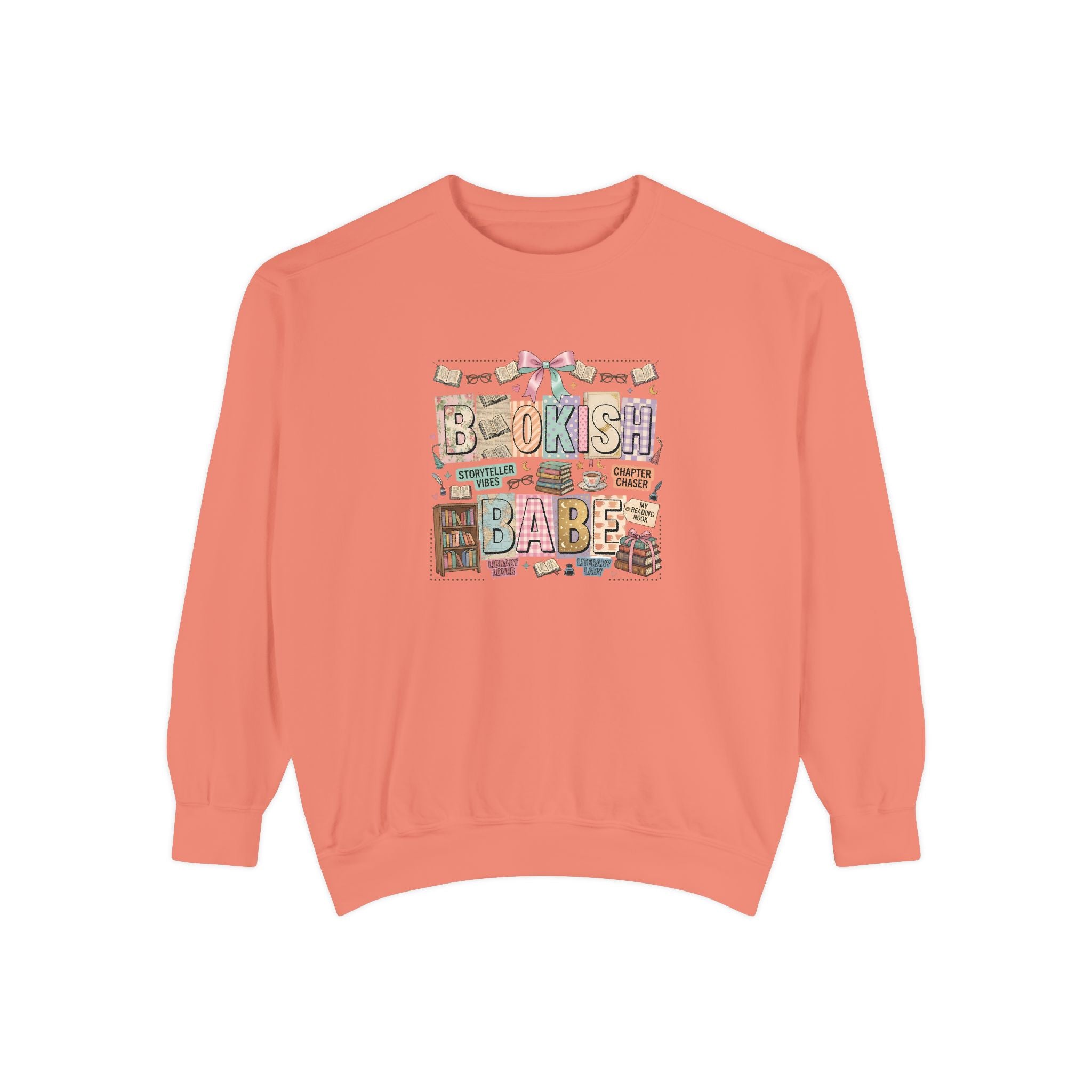 Bookish Babe Sweatshirt — Cute Pastel Reading Graphic Crewneck