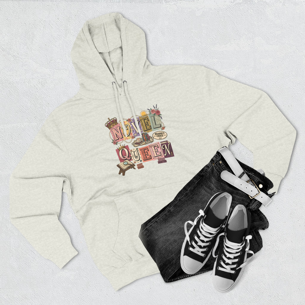Novel Queen Hoodie — Vintage Book Lover Graphic Pullover