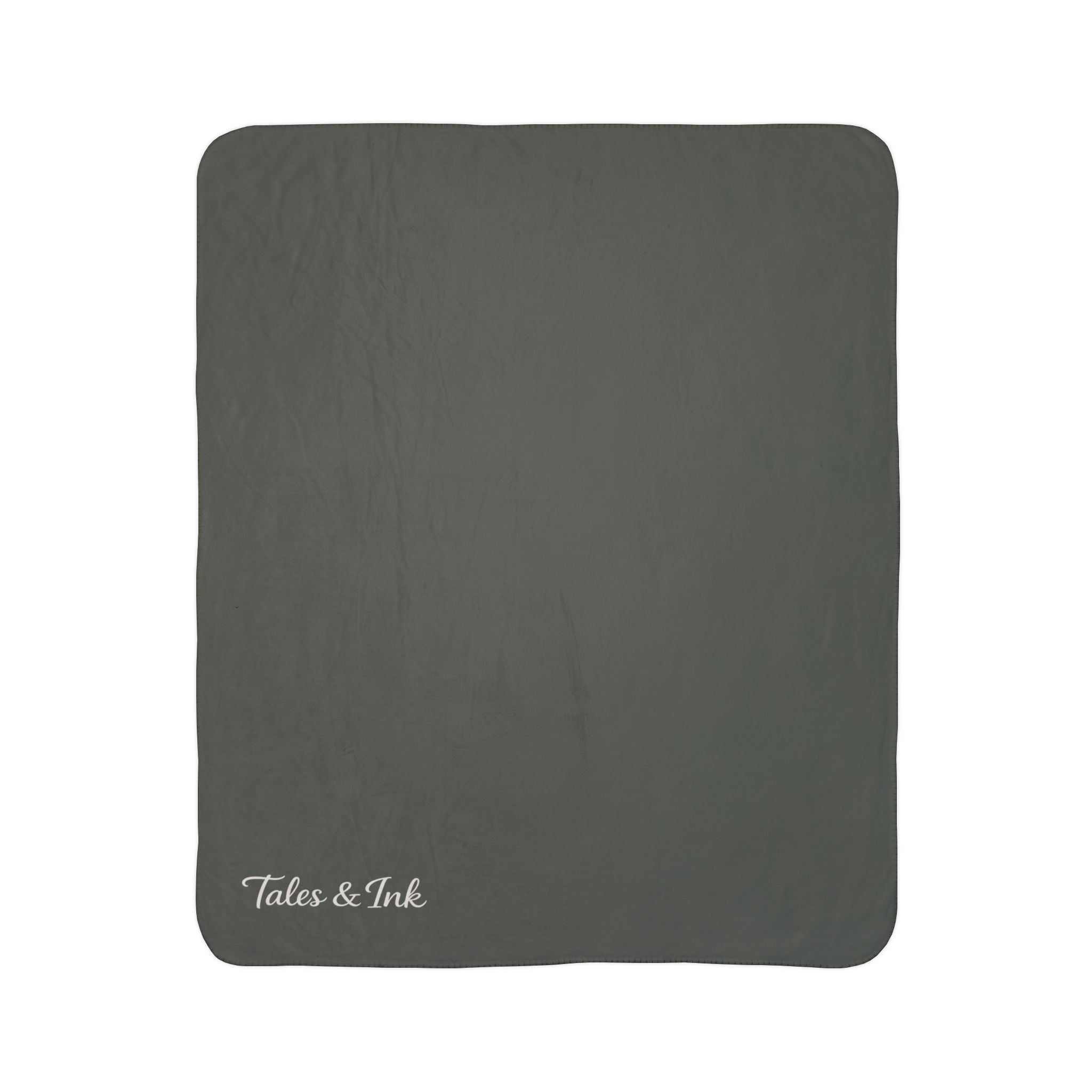 Copy of Sherpa Blanket – Soft Charcoal Fleece Cozy Throw (Tales & Ink Script)