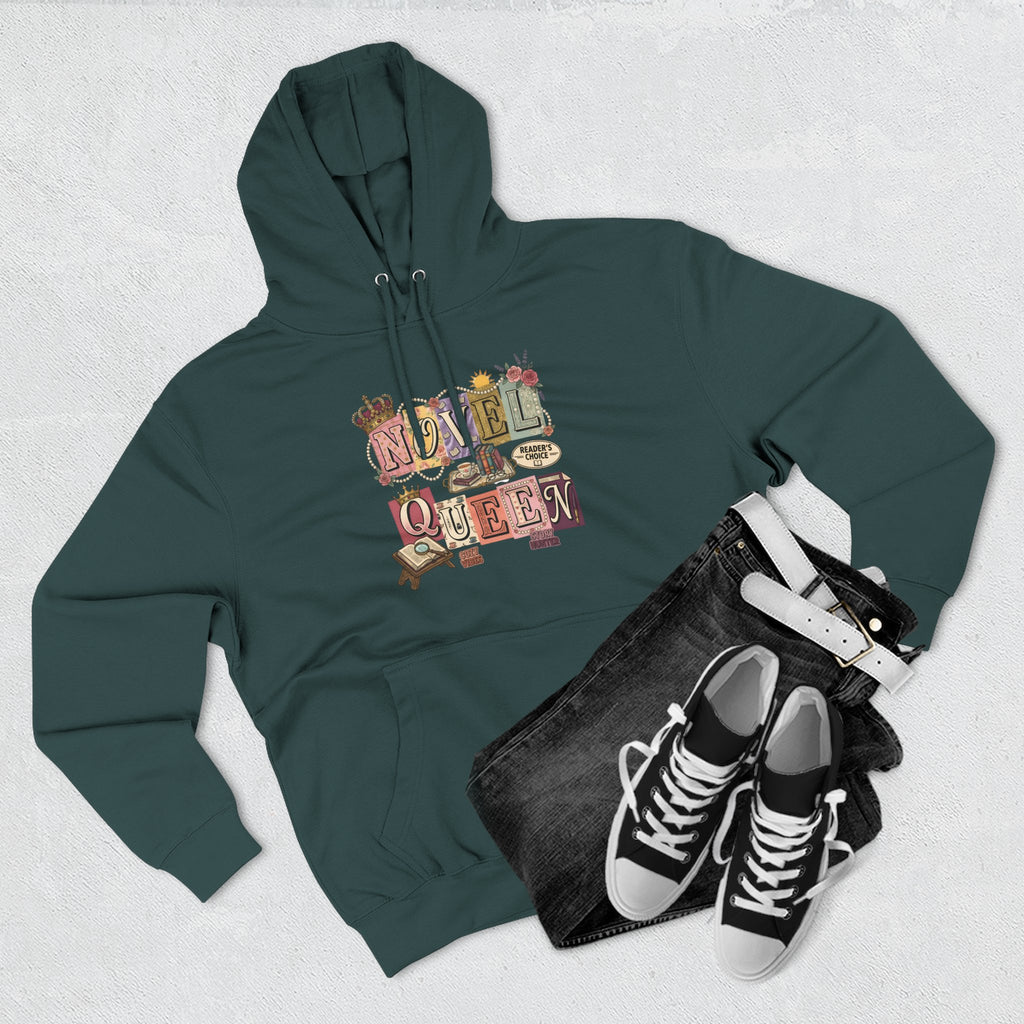 Novel Queen Hoodie — Vintage Book Lover Graphic Pullover